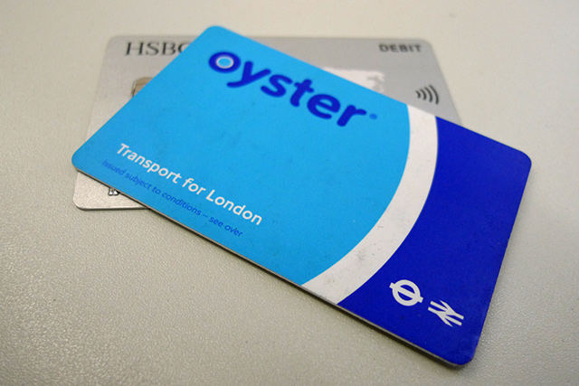 Oyster Card and Contactless Bank Card with RFID symbol. Source: londonist.com